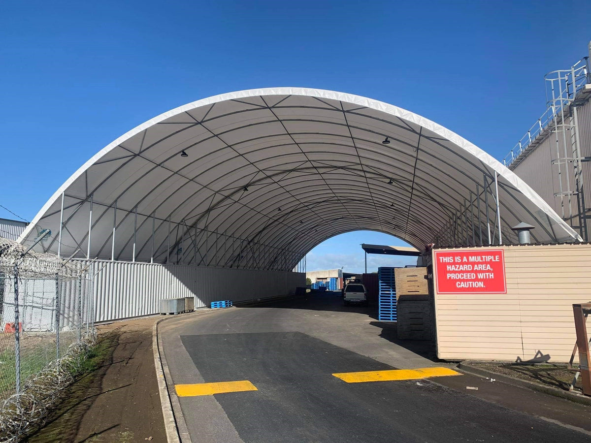 Big Bertha container shelter running 160ft at a Pepsi site