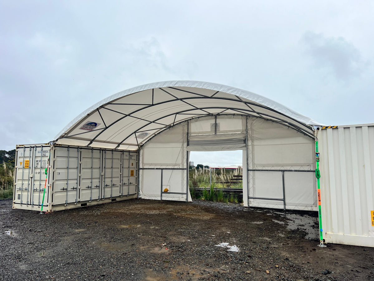 Rolling stock workshop shelter at a KiwiRail site
