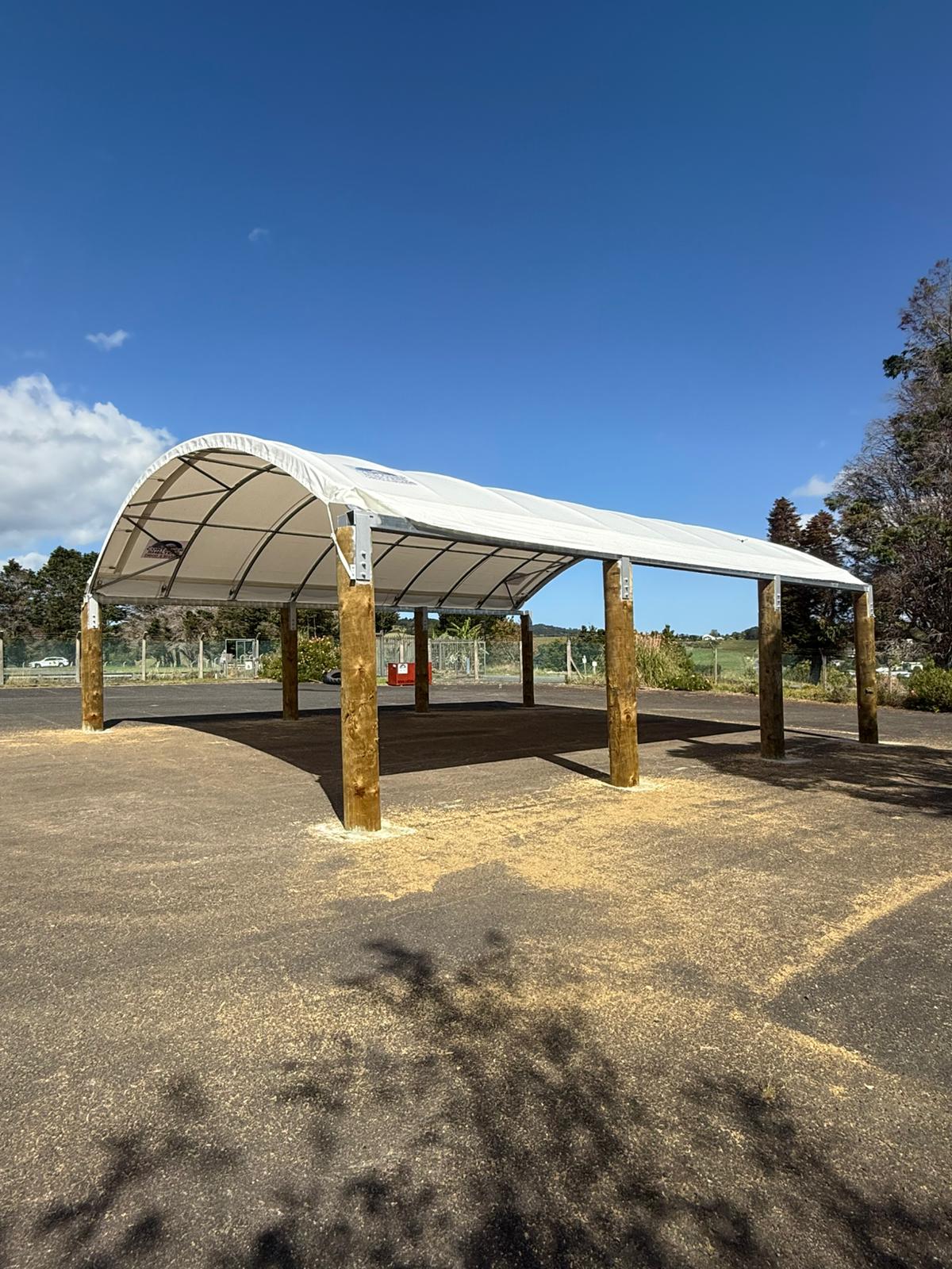 10m container shelter on elevated poles at the New Zealand Police training facility